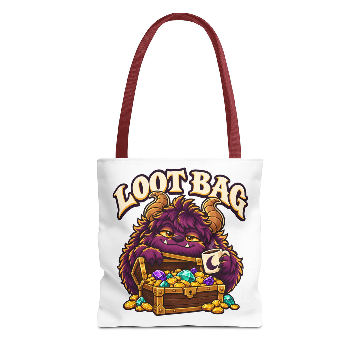Daveguy Loot Bag Tote — Cute Monster Treasure Chest Graphic Tote Bag