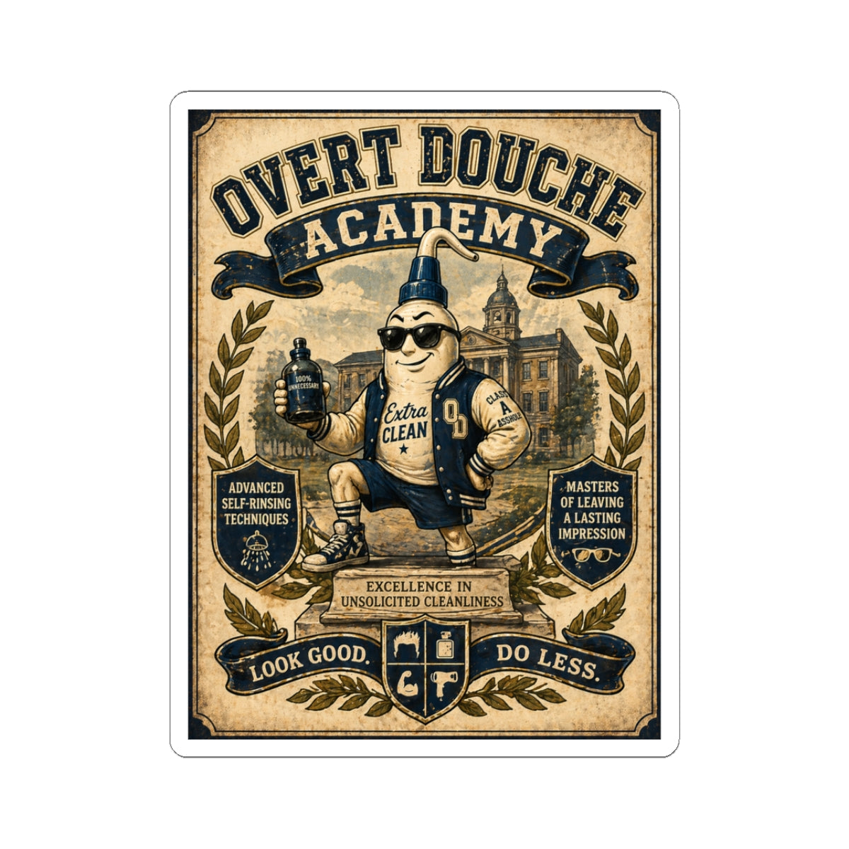 Sticker — "Overt Douche Academy" Vintage Mascot Kiss-Cut Sticker