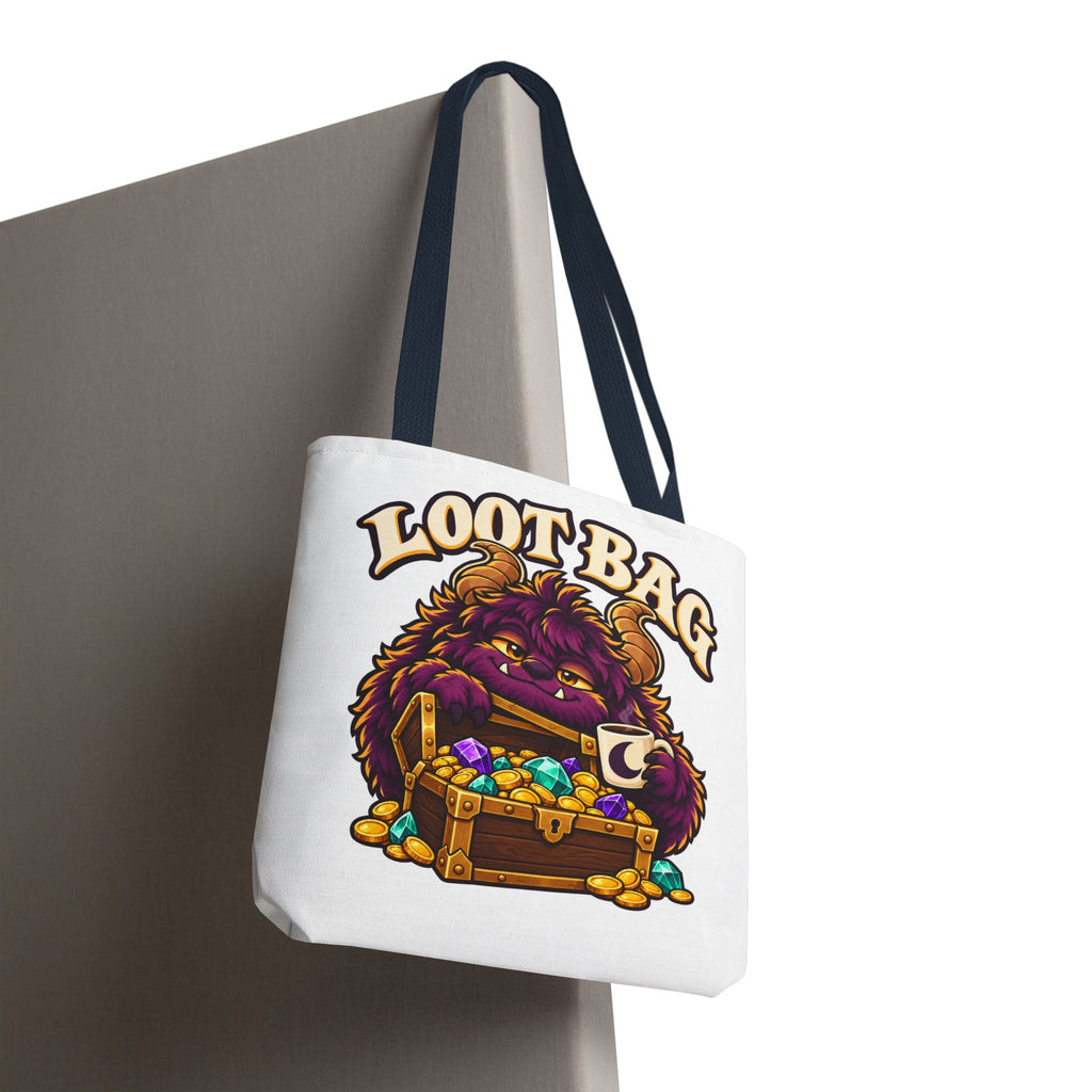 Daveguy Loot Bag Tote — Cute Monster Treasure Chest Graphic Tote Bag