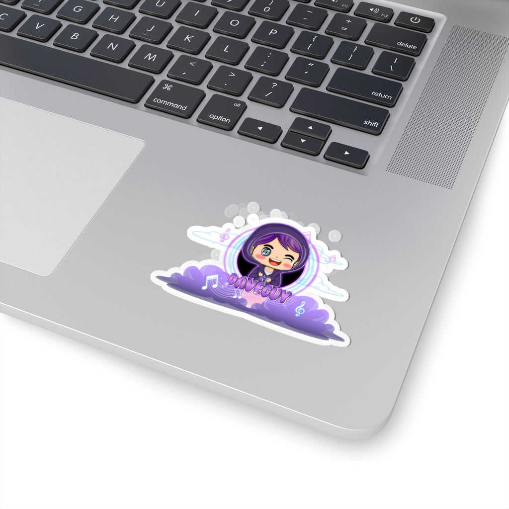 Purple Chibi Daveguy Kiss-Cut Sticker