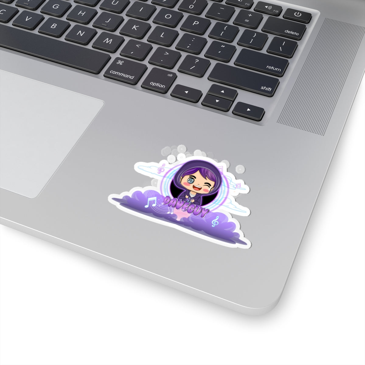 Purple Chibi Daveguy Kiss-Cut Sticker