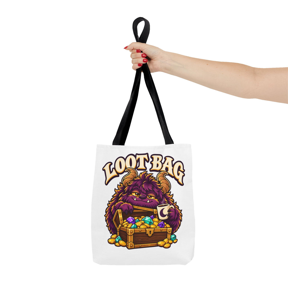 Daveguy Loot Bag Tote — Cute Monster Treasure Chest Graphic Tote Bag
