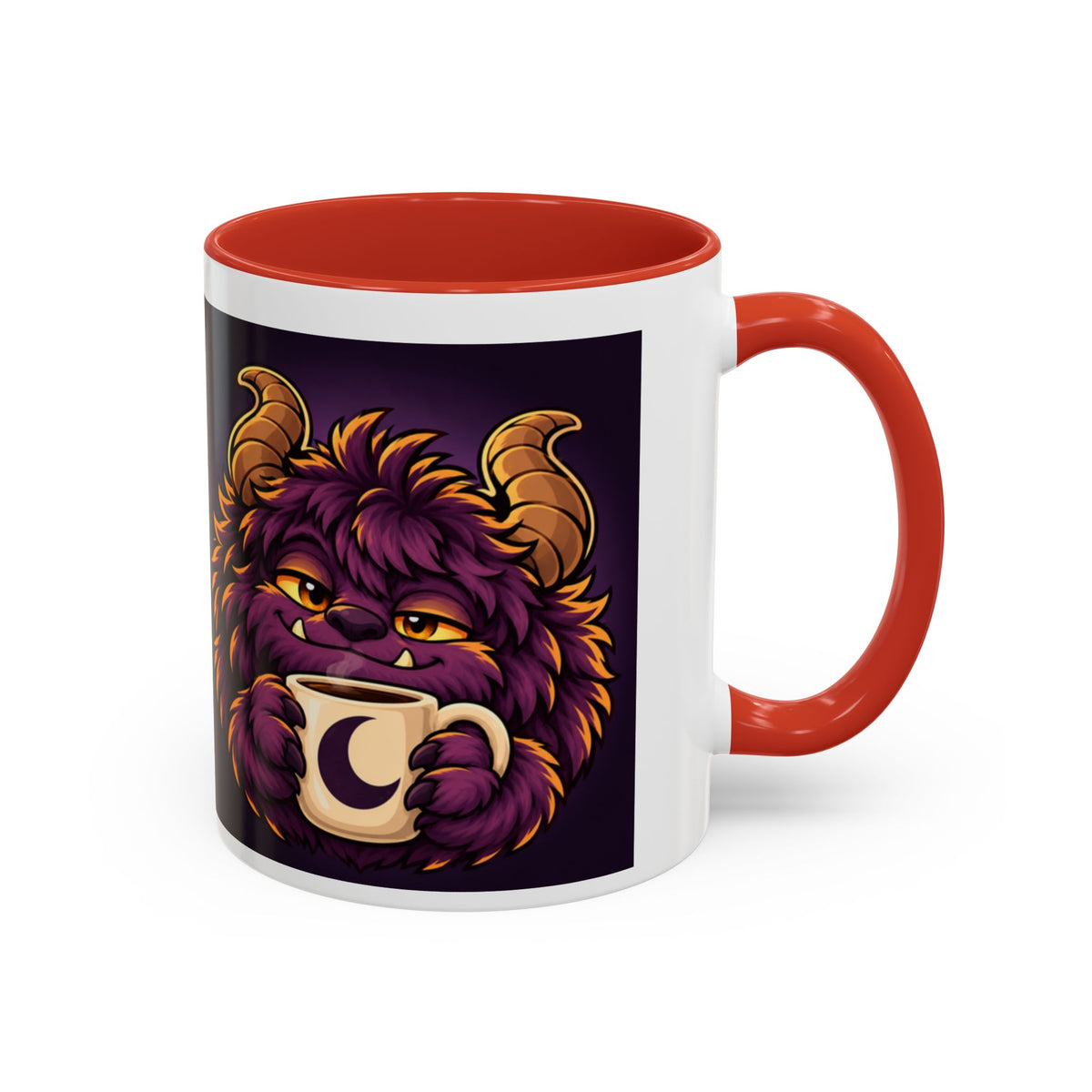 Moon Mug with Daveguy Coffee Monster Illustration — Cute Fantasy Coffee Mug (11/15oz)