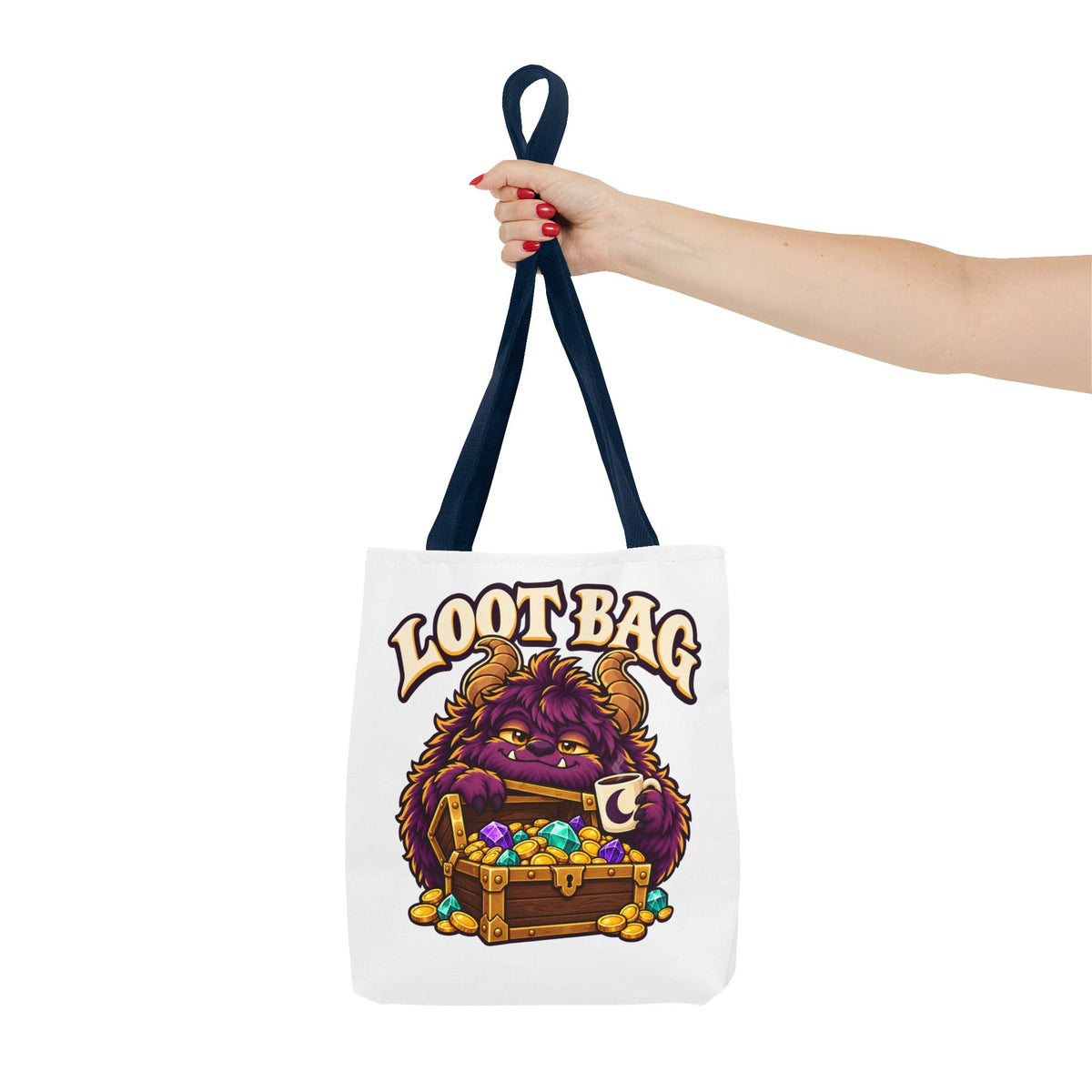 Daveguy Loot Bag Tote — Cute Monster Treasure Chest Graphic Tote Bag
