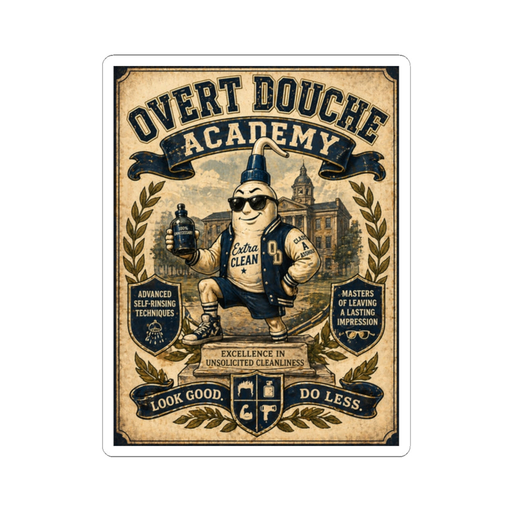 Sticker — "Overt Douche Academy" Vintage Mascot Kiss-Cut Sticker