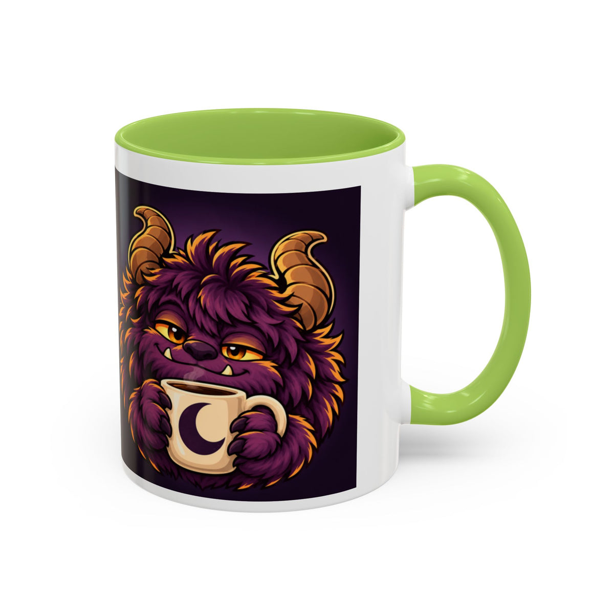 Moon Mug with Daveguy Coffee Monster Illustration — Cute Fantasy Coffee Mug (11/15oz)