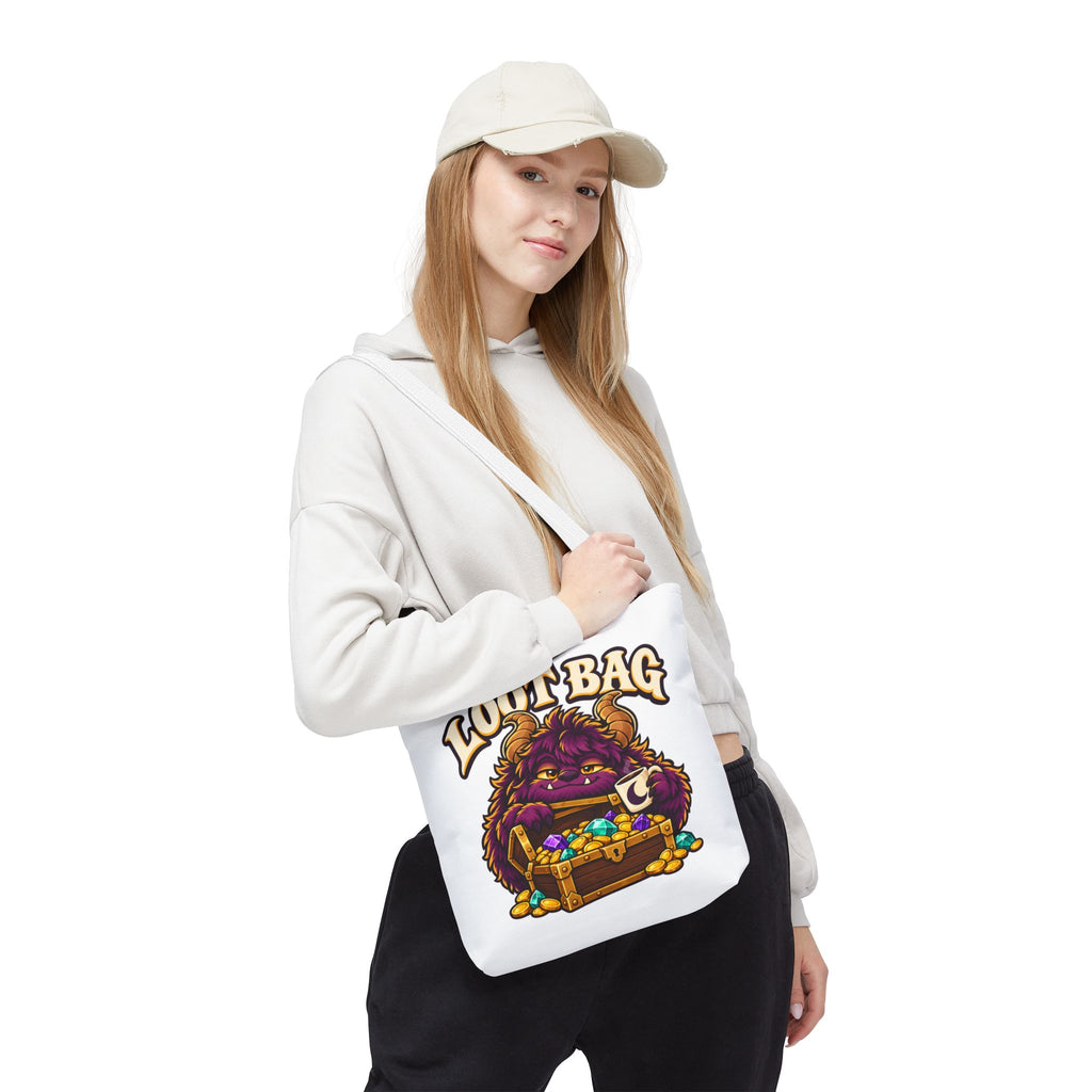 Daveguy Loot Bag Tote — Cute Monster Treasure Chest Graphic Tote Bag