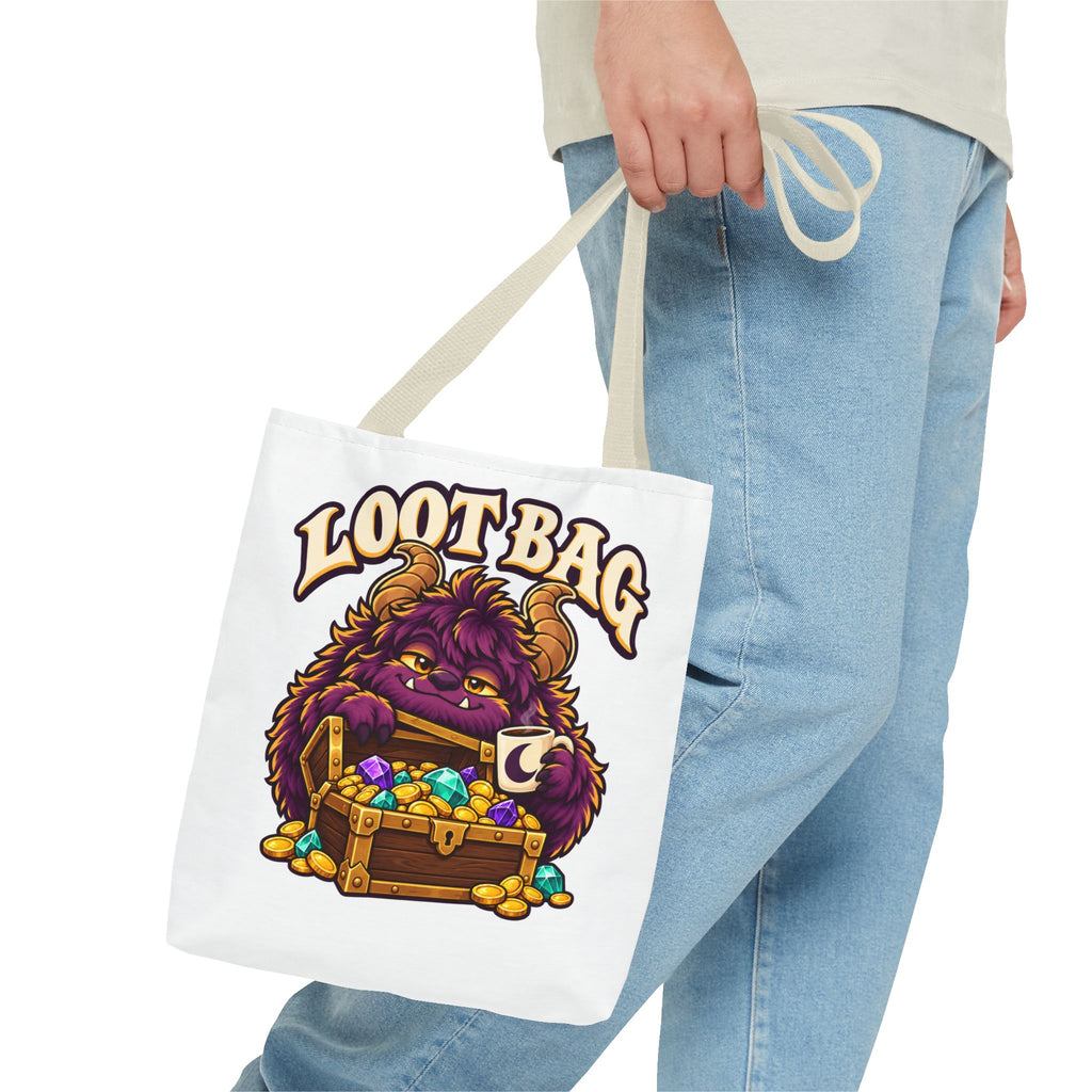 Daveguy Loot Bag Tote — Cute Monster Treasure Chest Graphic Tote Bag