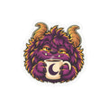 Cute Purple Monster Coffee Sticker — Kiss-Cut Vinyl Decal