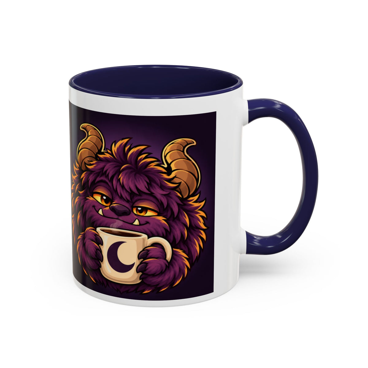 Moon Mug with Daveguy Coffee Monster Illustration — Cute Fantasy Coffee Mug (11/15oz)