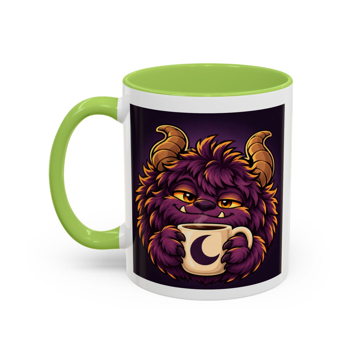 Moon Mug with Daveguy Coffee Monster Illustration — Cute Fantasy Coffee Mug (11/15oz)