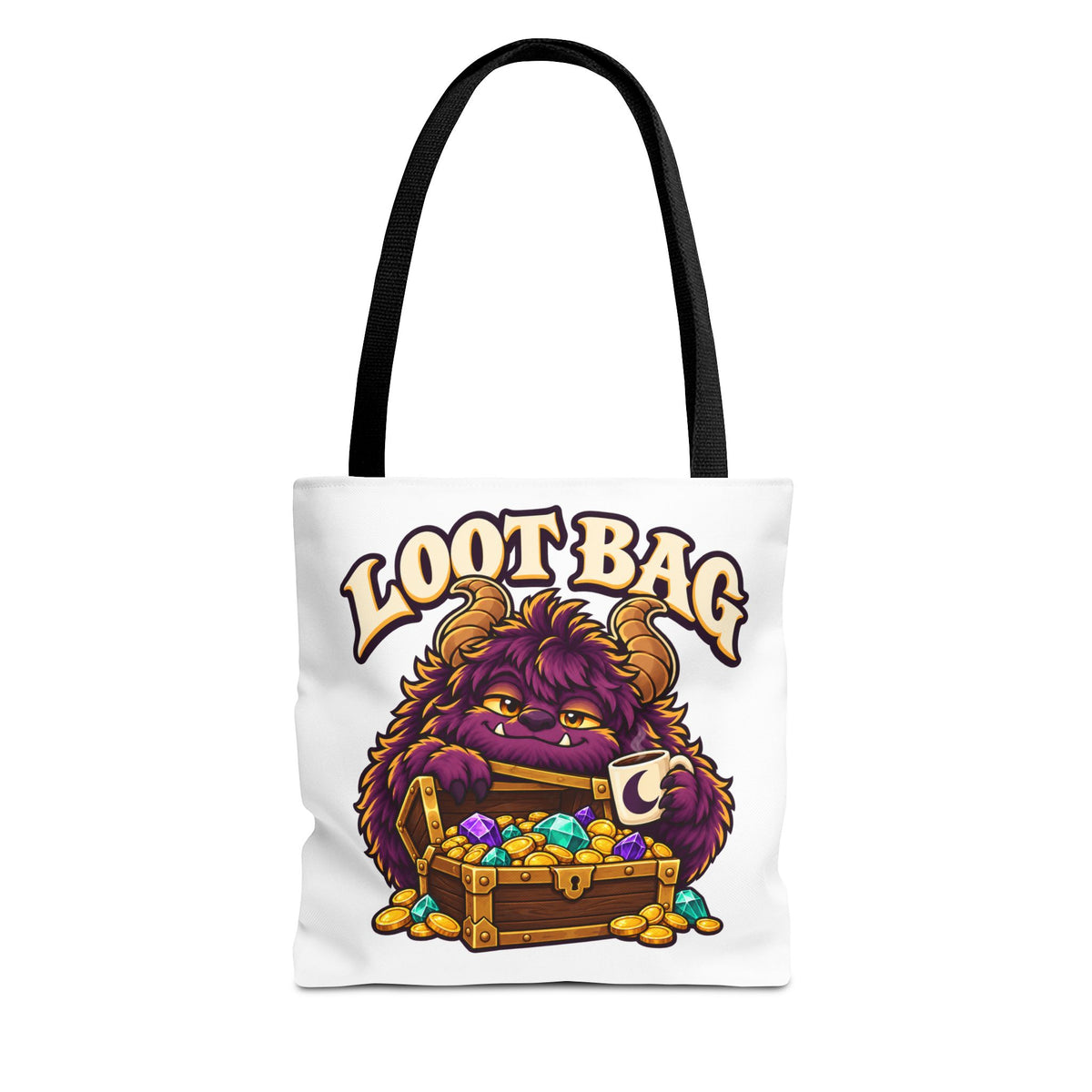 Daveguy Loot Bag Tote — Cute Monster Treasure Chest Graphic Tote Bag