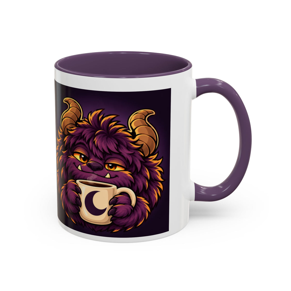 Moon Mug with Daveguy Coffee Monster Illustration — Cute Fantasy Coffee Mug (11/15oz)
