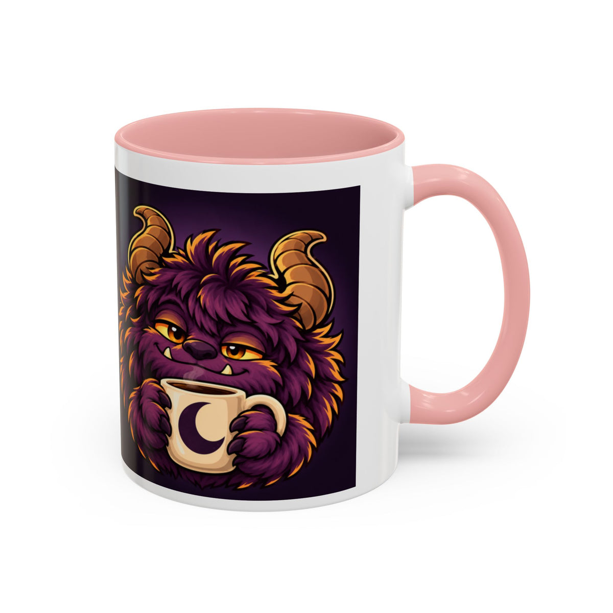 Moon Mug with Daveguy Coffee Monster Illustration — Cute Fantasy Coffee Mug (11/15oz)