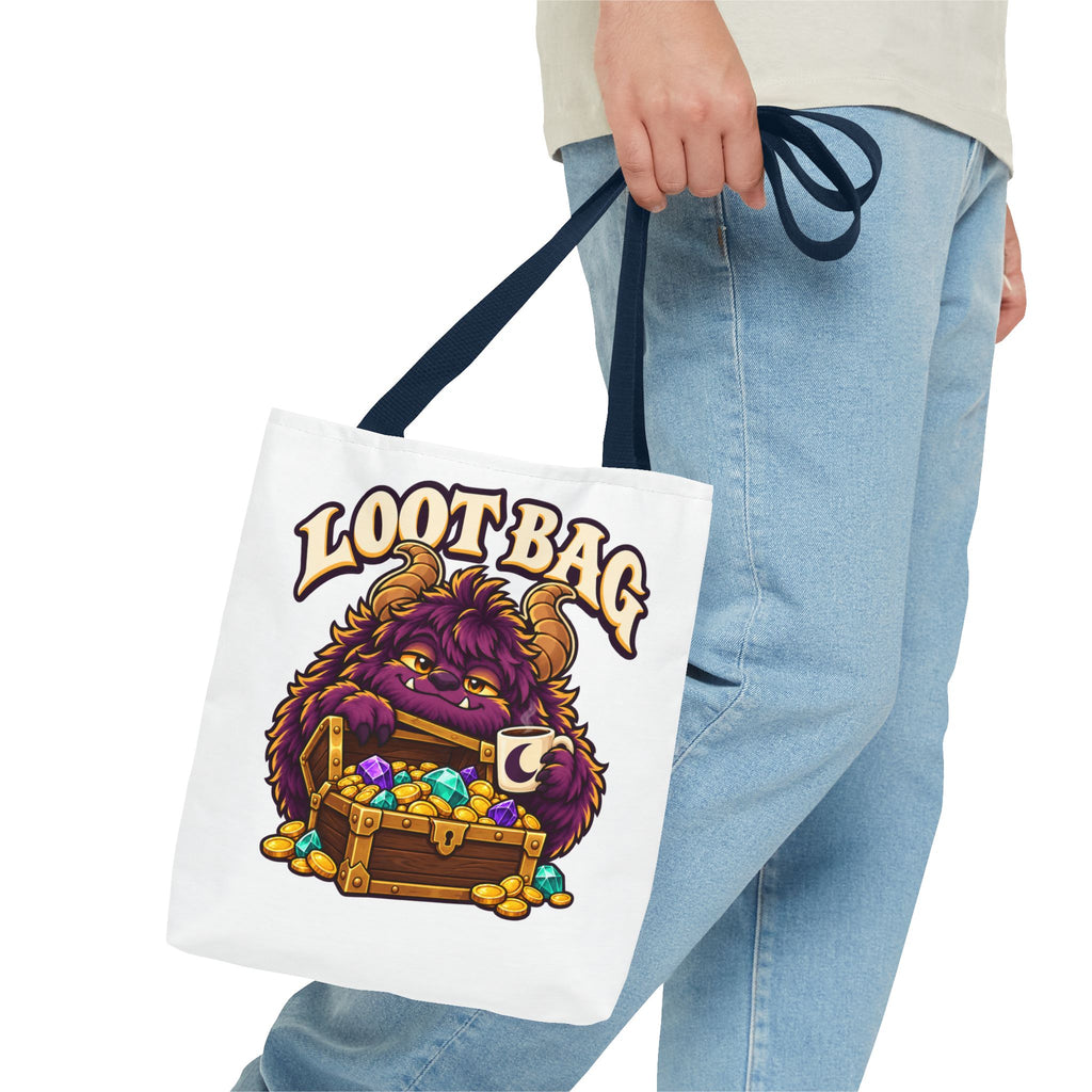Daveguy Loot Bag Tote — Cute Monster Treasure Chest Graphic Tote Bag