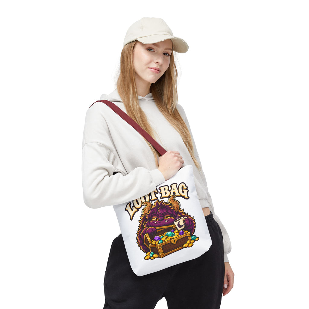 Daveguy Loot Bag Tote — Cute Monster Treasure Chest Graphic Tote Bag