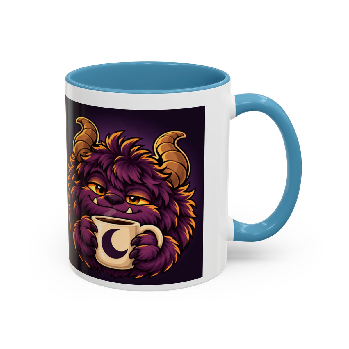 Moon Mug with Daveguy Coffee Monster Illustration — Cute Fantasy Coffee Mug (11/15oz)