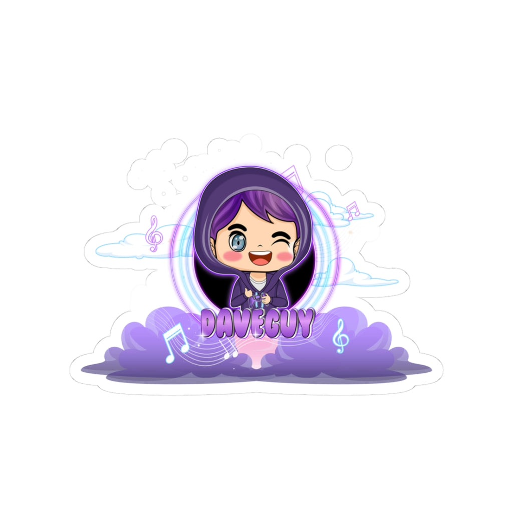 Purple Chibi Daveguy Kiss-Cut Sticker