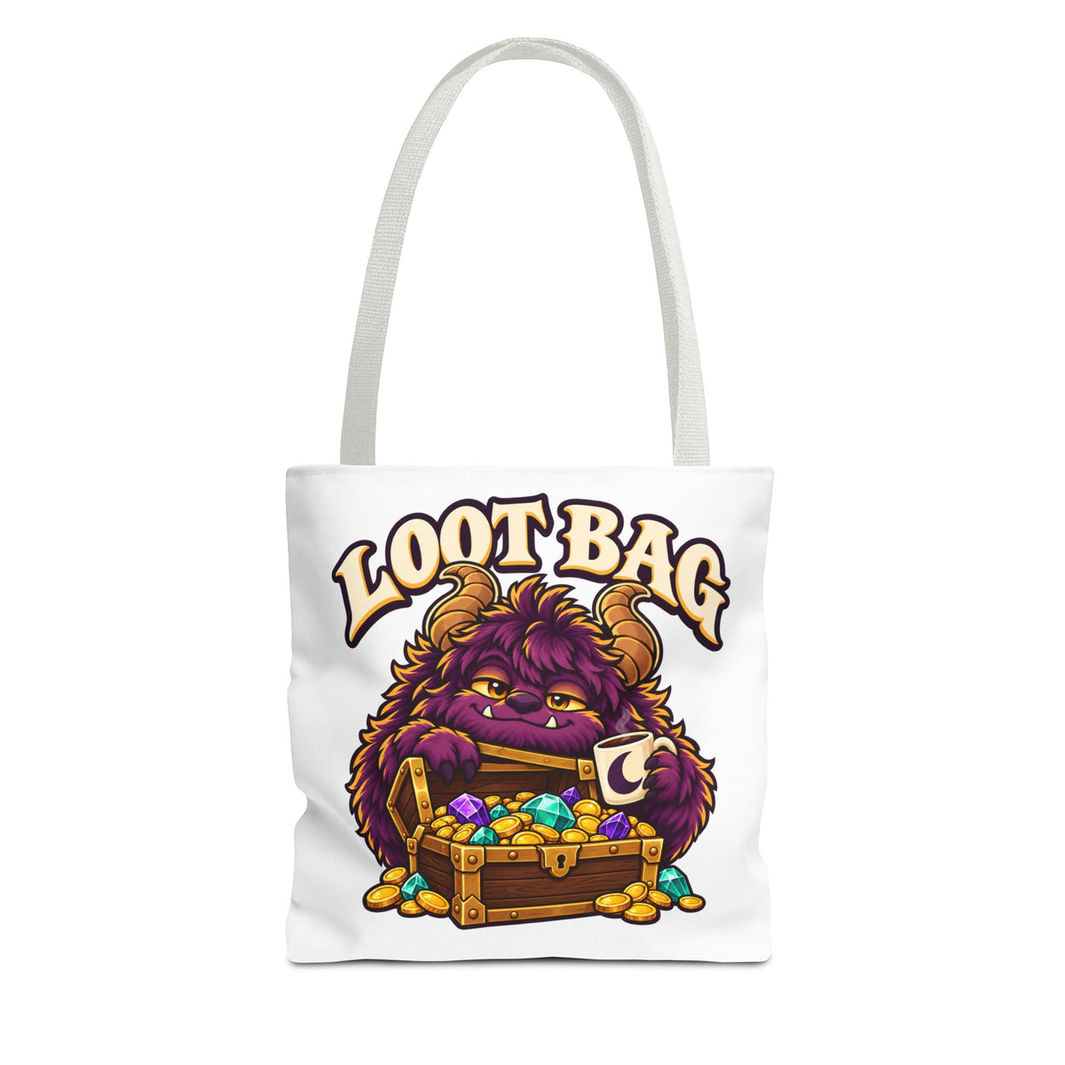 Daveguy Loot Bag Tote — Cute Monster Treasure Chest Graphic Tote Bag