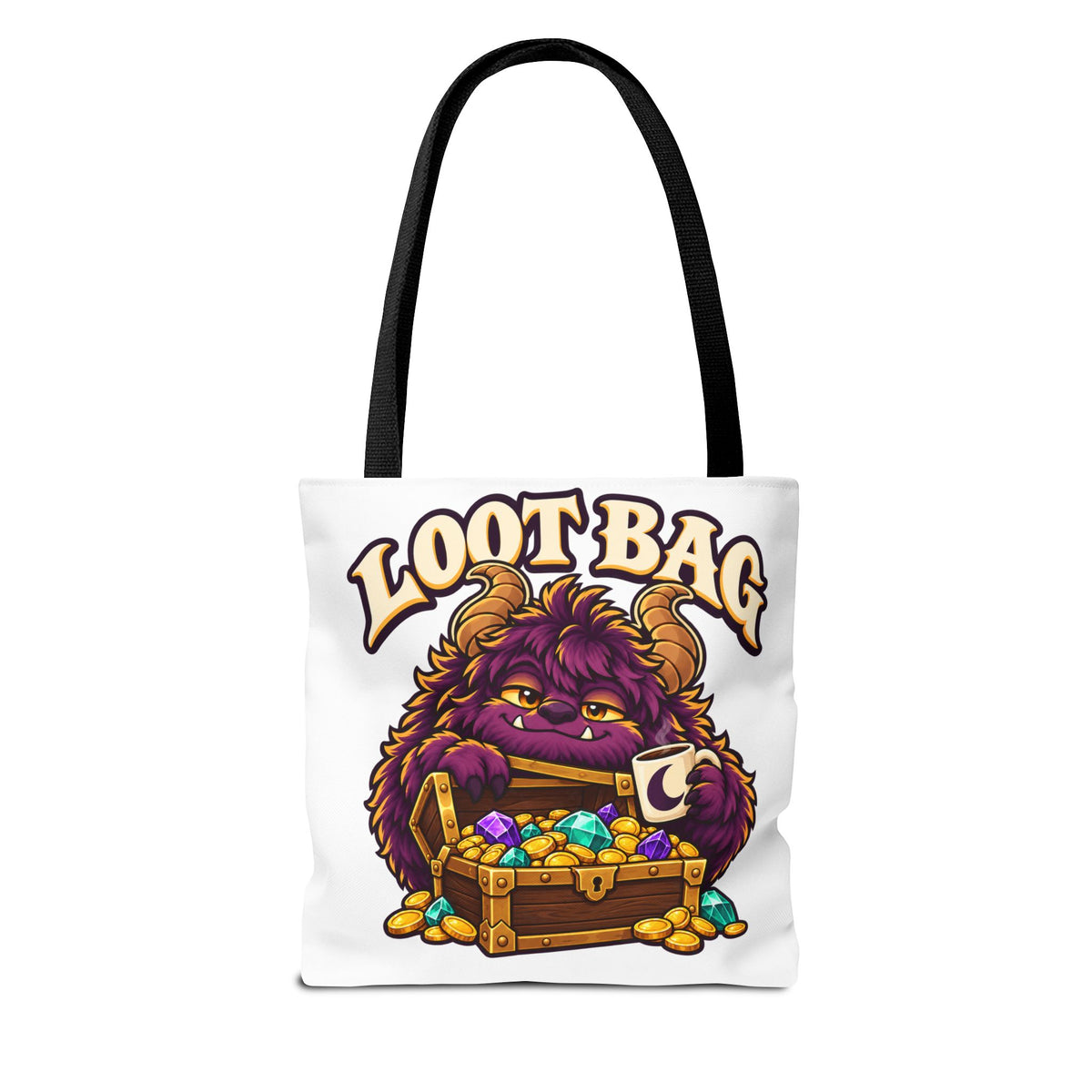 Daveguy Loot Bag Tote — Cute Monster Treasure Chest Graphic Tote Bag