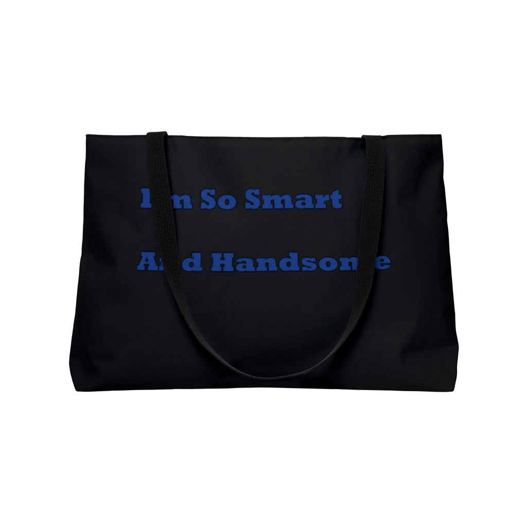Weekender Tote Bag — , "I'm So Smart And Handsome" Novelty Travel Tote Cute Purple Kawaii Daveguy Music Design