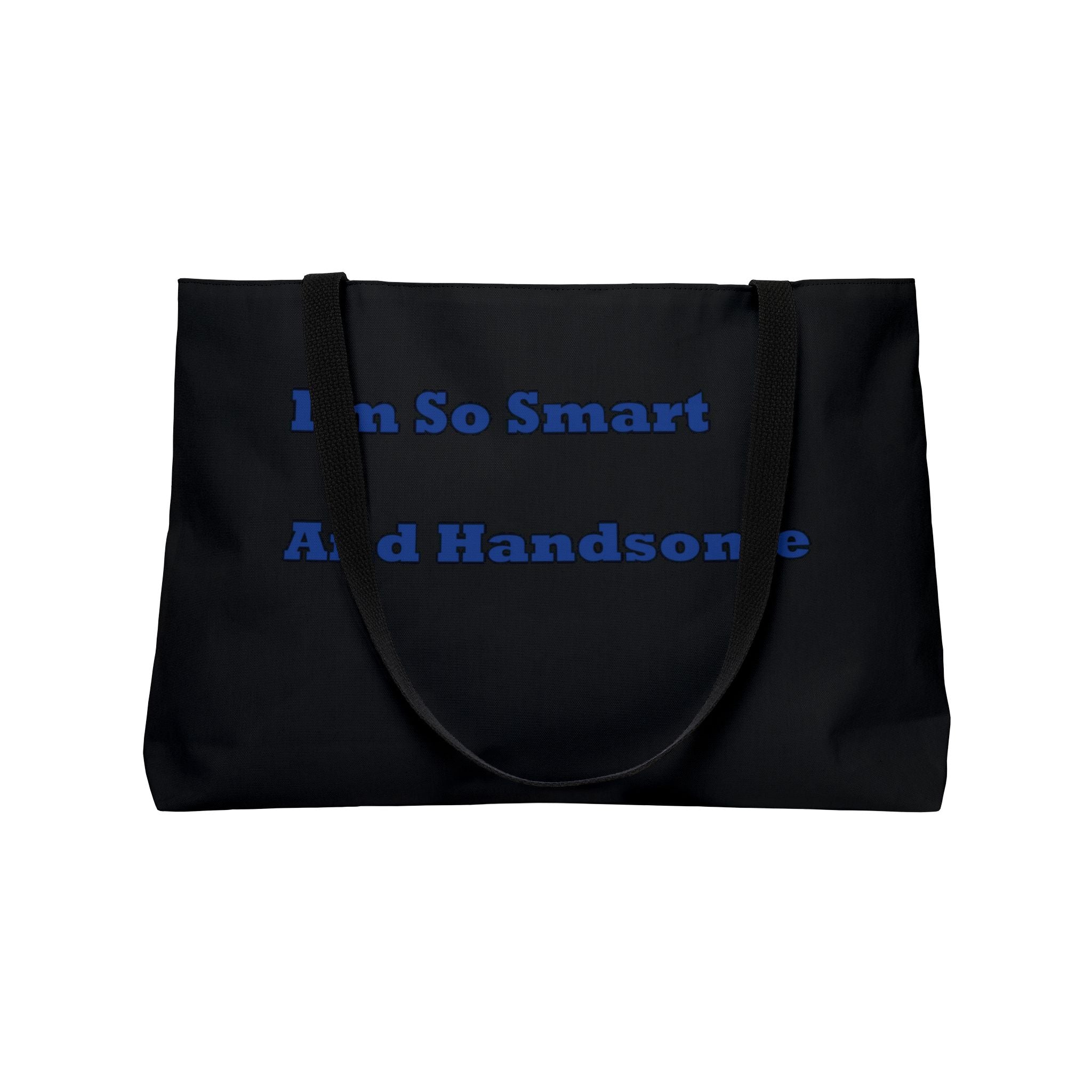 Weekender Tote Bag — , "I'm So Smart And Handsome" Novelty Travel Tote Cute Purple Kawaii Daveguy Music Design