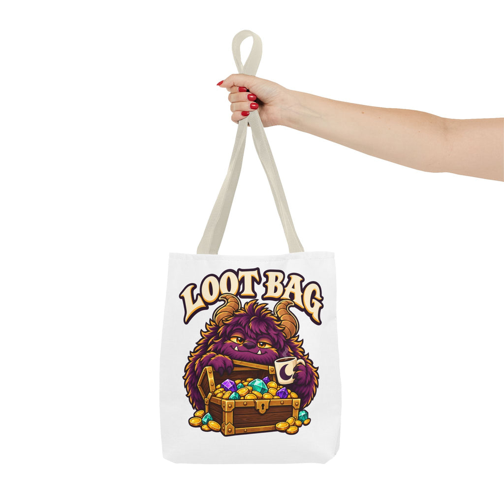 Daveguy Loot Bag Tote — Cute Monster Treasure Chest Graphic Tote Bag