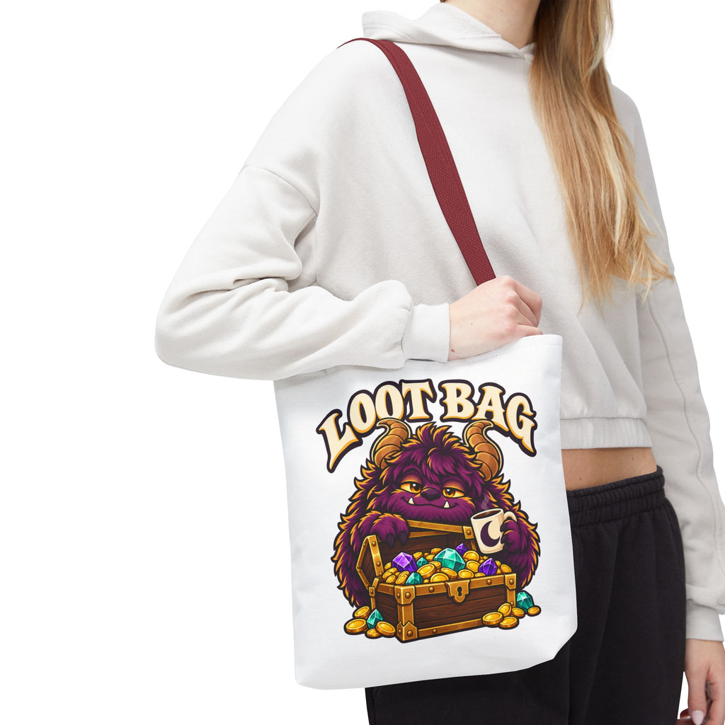 Daveguy Loot Bag Tote — Cute Monster Treasure Chest Graphic Tote Bag