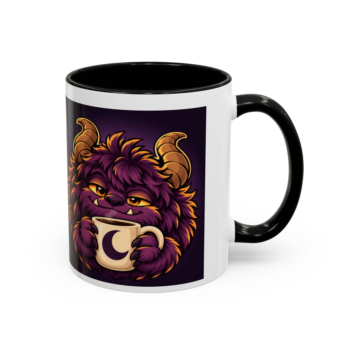 Moon Mug with Daveguy Coffee Monster Illustration — Cute Fantasy Coffee Mug (11/15oz)