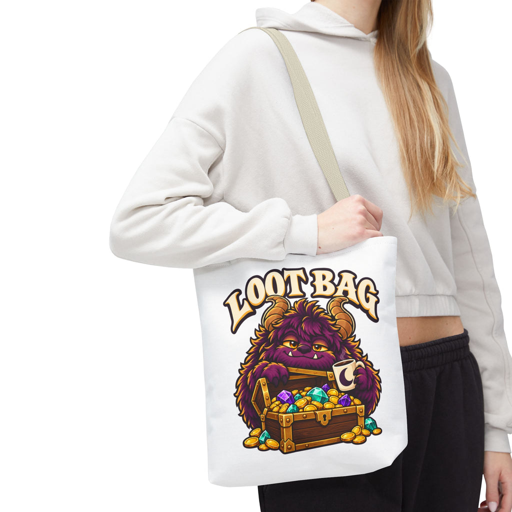 Daveguy Loot Bag Tote — Cute Monster Treasure Chest Graphic Tote Bag