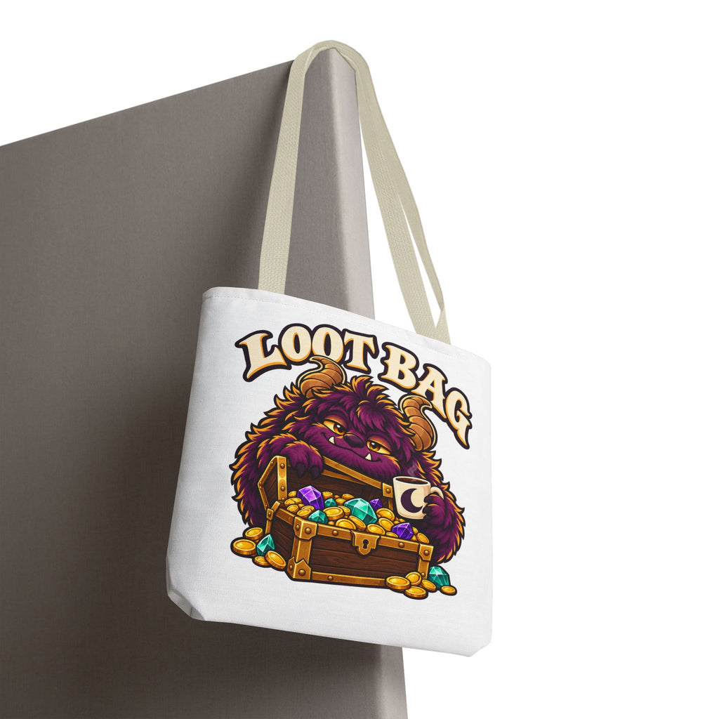 Daveguy Loot Bag Tote — Cute Monster Treasure Chest Graphic Tote Bag