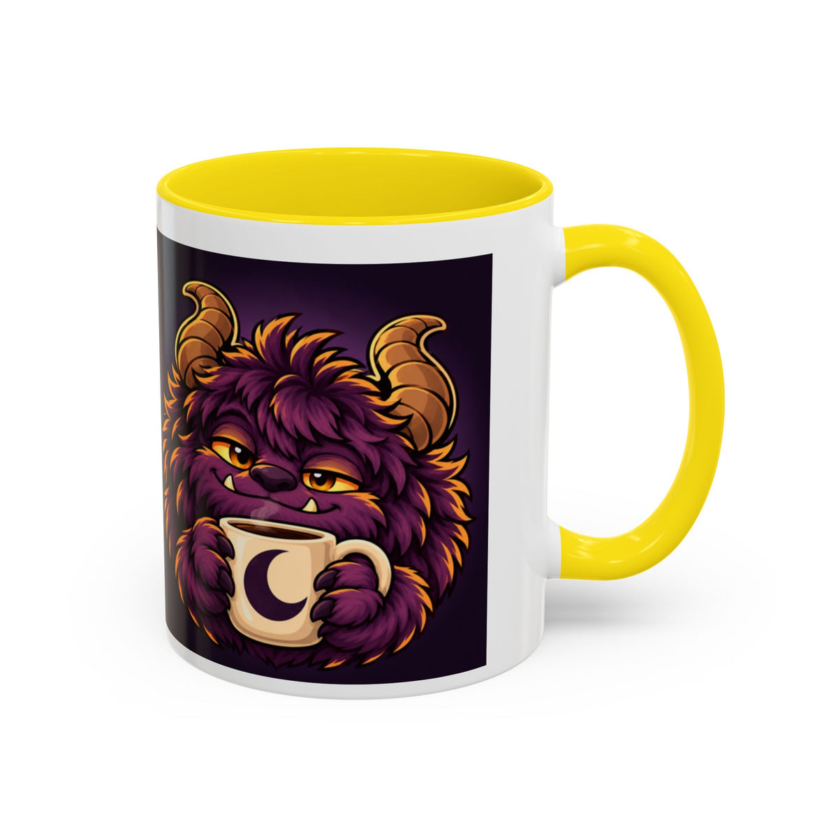 Moon Mug with Daveguy Coffee Monster Illustration — Cute Fantasy Coffee Mug (11/15oz)
