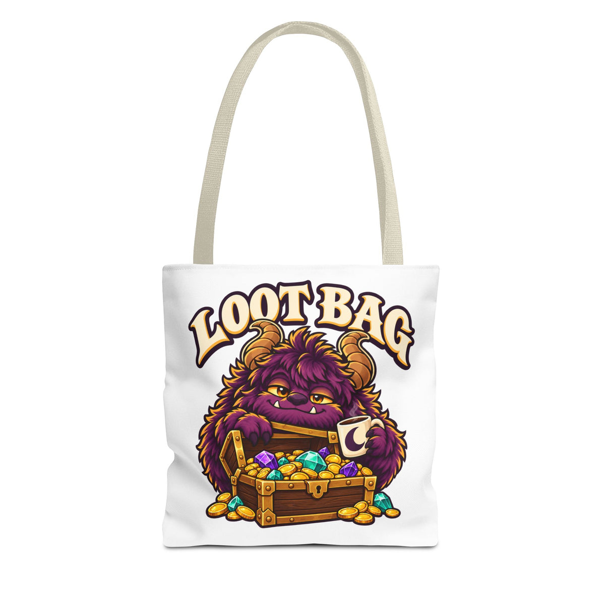 Daveguy Loot Bag Tote — Cute Monster Treasure Chest Graphic Tote Bag