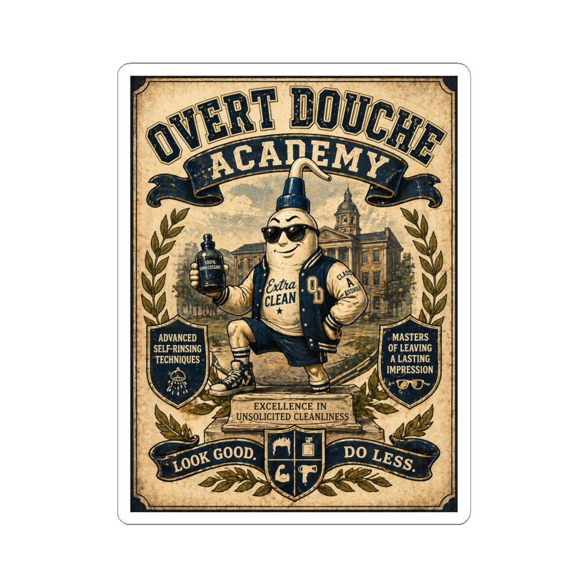 Sticker — "Overt Douche Academy" Vintage Mascot Kiss-Cut Sticker