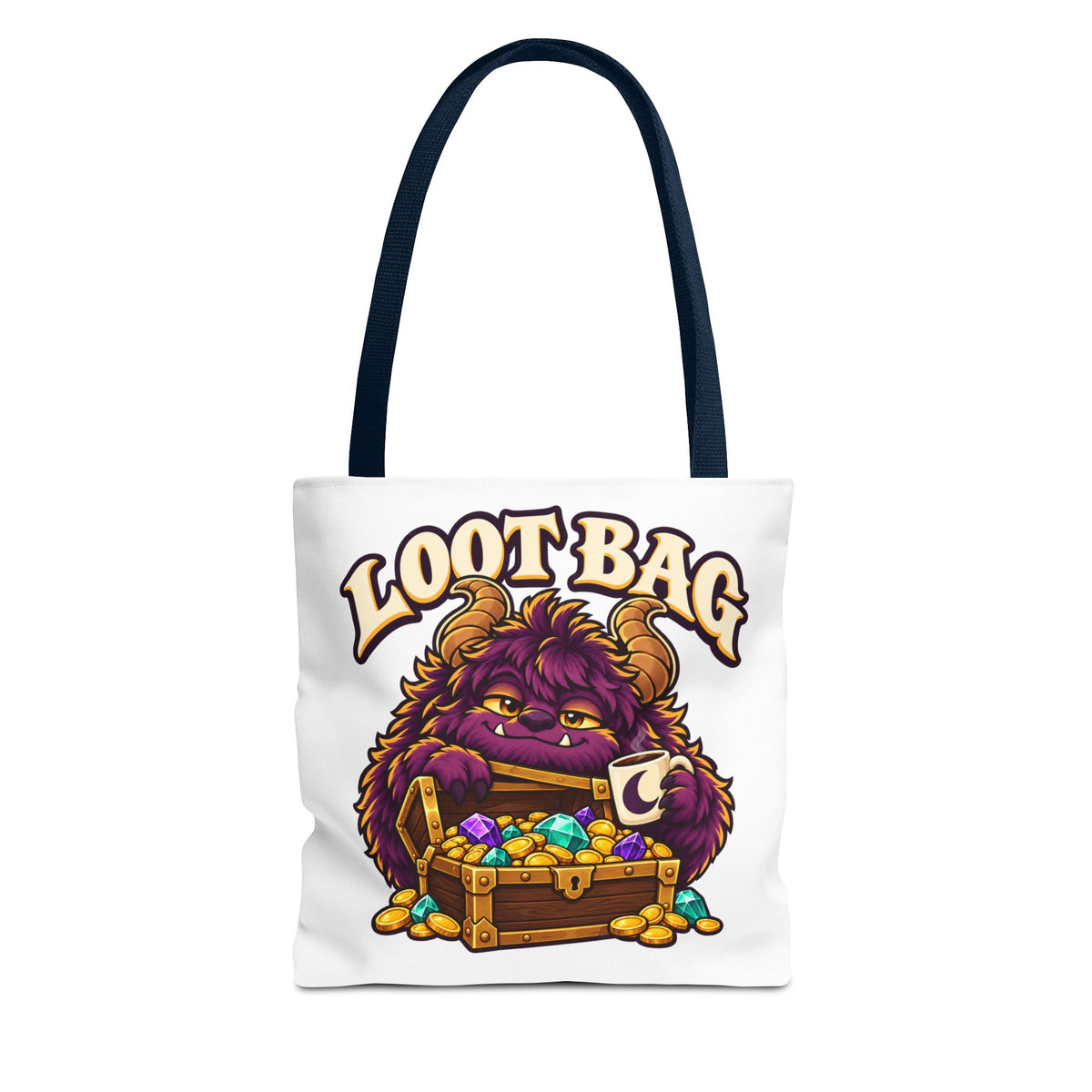 Daveguy Loot Bag Tote — Cute Monster Treasure Chest Graphic Tote Bag