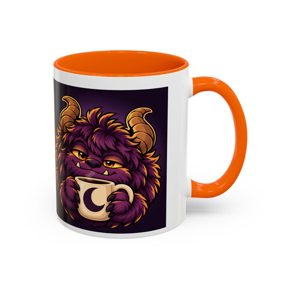 Moon Mug with Daveguy Coffee Monster Illustration — Cute Fantasy Coffee Mug (11/15oz)
