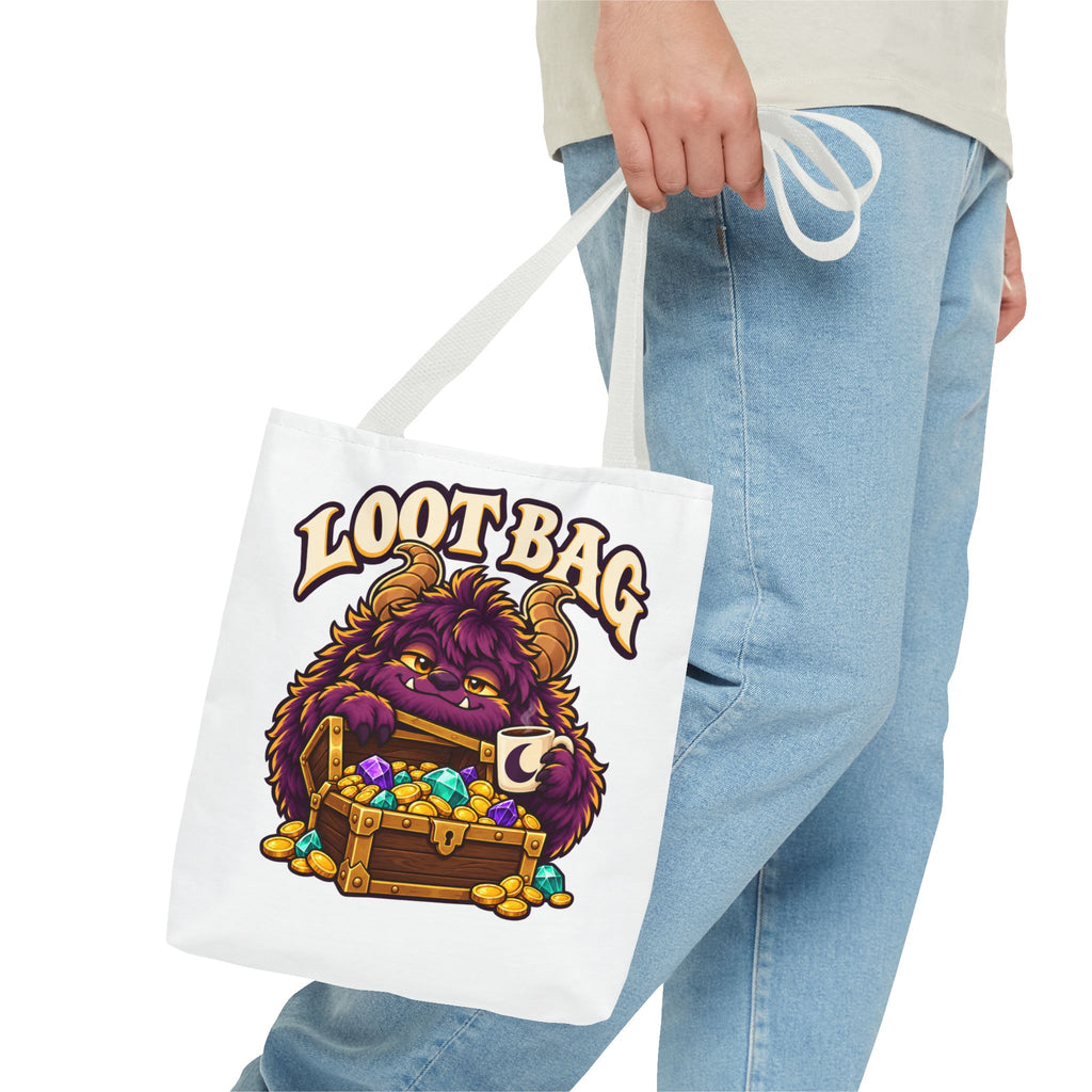 Daveguy Loot Bag Tote — Cute Monster Treasure Chest Graphic Tote Bag
