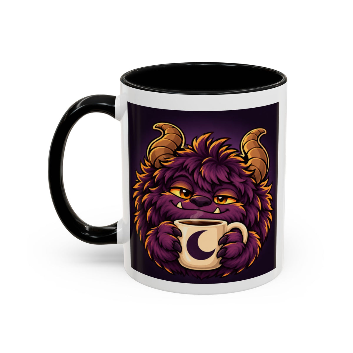Moon Mug with Daveguy Coffee Monster Illustration — Cute Fantasy Coffee Mug (11/15oz)