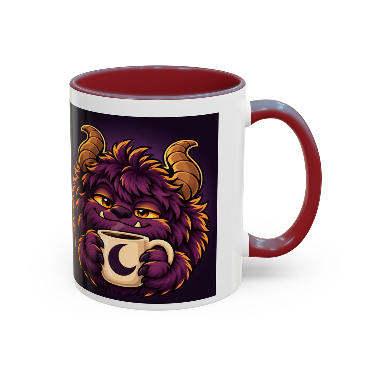 Moon Mug with Daveguy Coffee Monster Illustration — Cute Fantasy Coffee Mug (11/15oz)