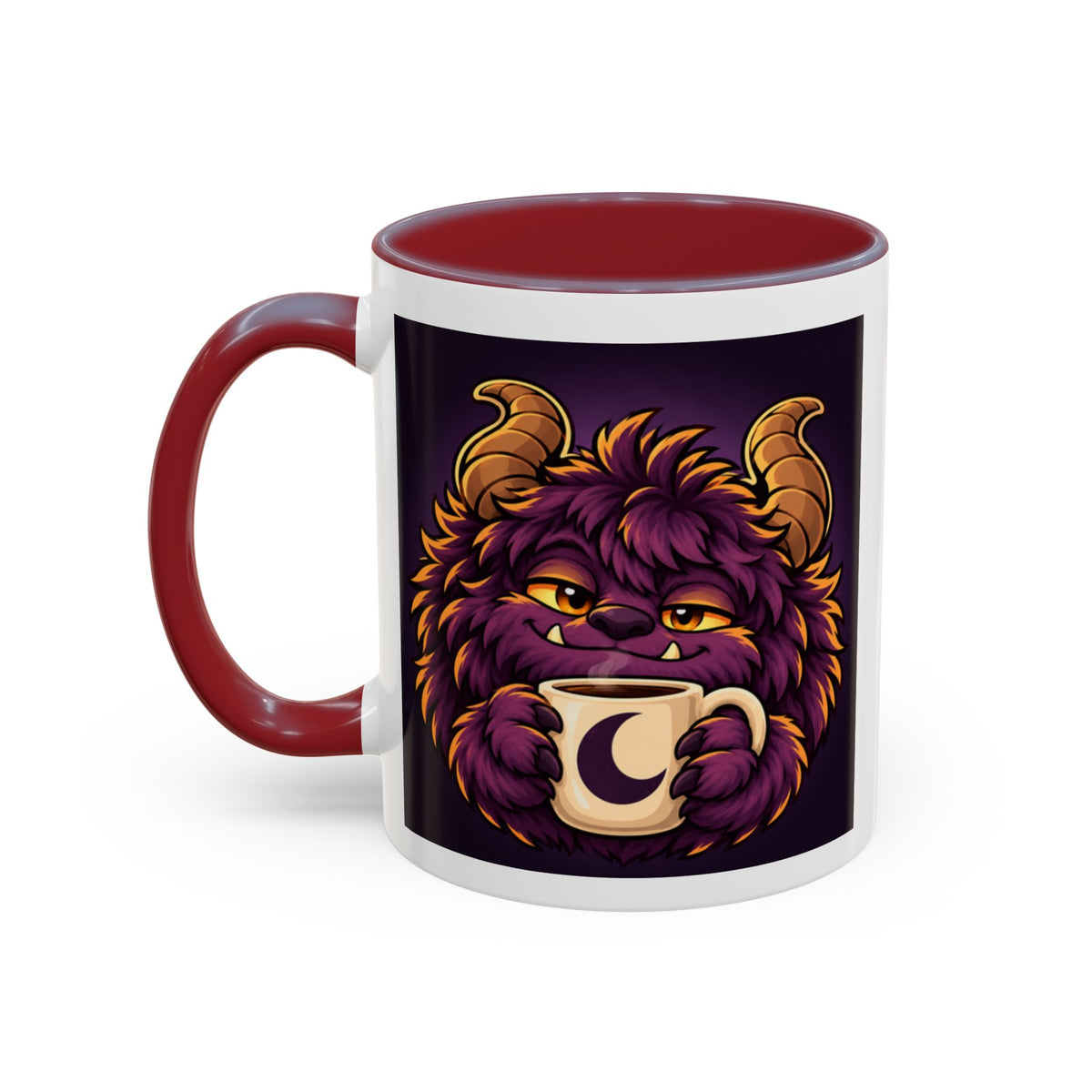 Moon Mug with Daveguy Coffee Monster Illustration — Cute Fantasy Coffee Mug (11/15oz)