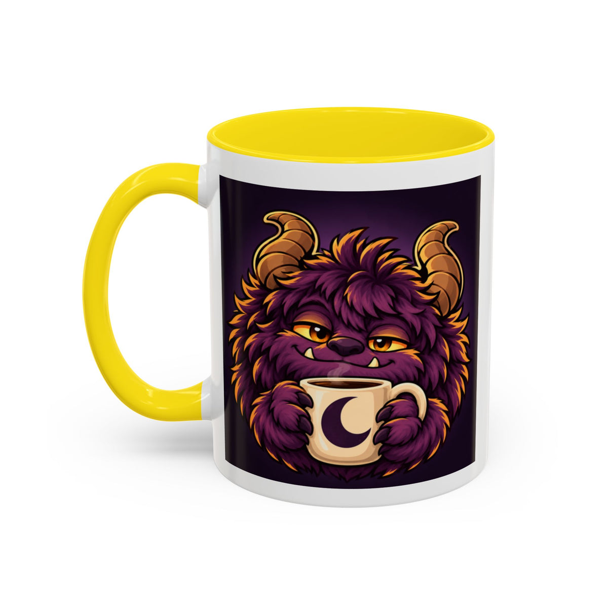 Moon Mug with Daveguy Coffee Monster Illustration — Cute Fantasy Coffee Mug (11/15oz)