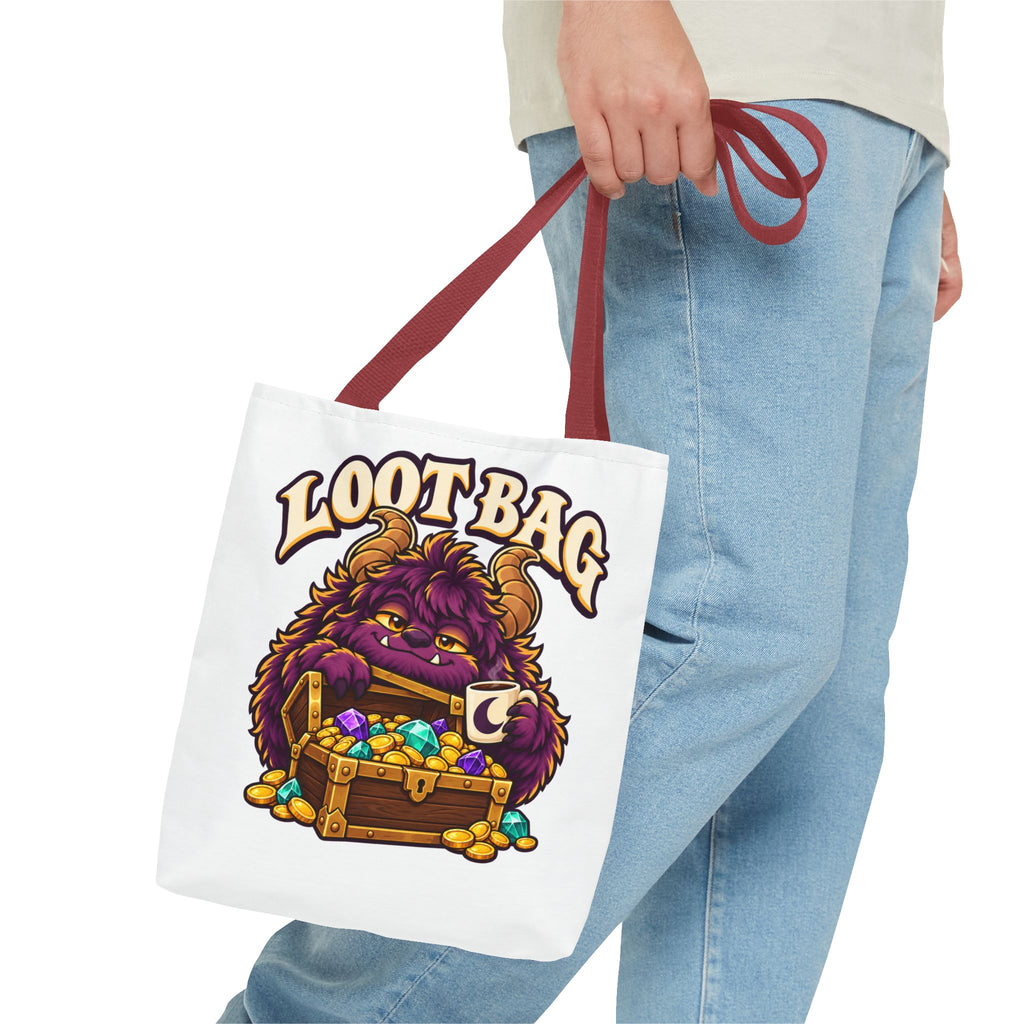 Daveguy Loot Bag Tote — Cute Monster Treasure Chest Graphic Tote Bag
