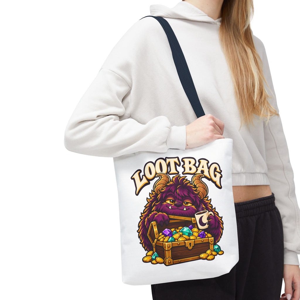 Daveguy Loot Bag Tote — Cute Monster Treasure Chest Graphic Tote Bag