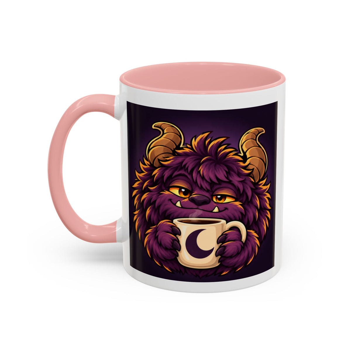 Moon Mug with Daveguy Coffee Monster Illustration — Cute Fantasy Coffee Mug (11/15oz)