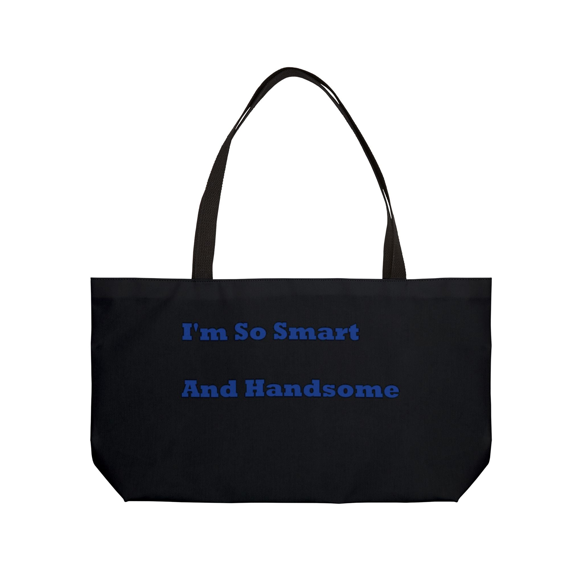 Weekender Tote Bag — , "I'm So Smart And Handsome" Novelty Travel Tote Cute Purple Kawaii Daveguy Music Design